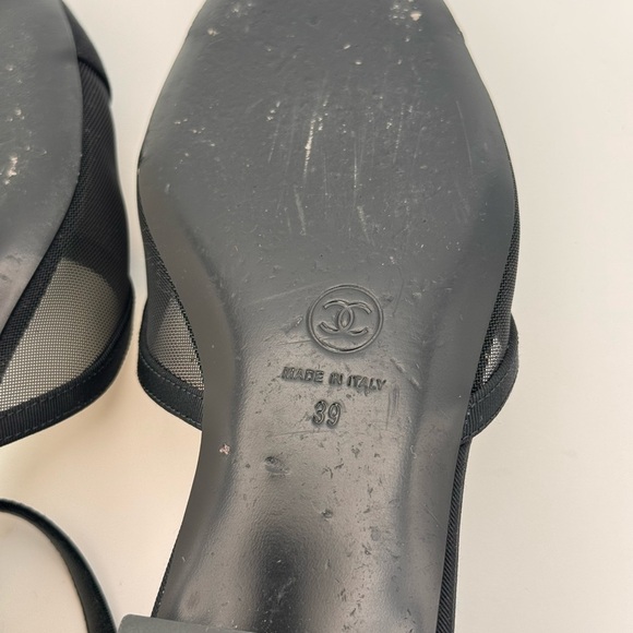 Chanel 2021 Interlocking CC Logo D’Orsay Flats Size 39 - Picture 8 of 11